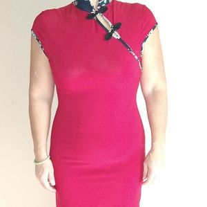 Oriental red dress large